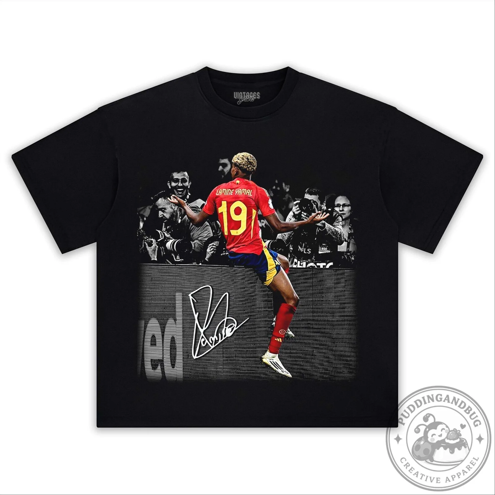 Lamine Yamal Number 19 Football Player Signature T-Shirt
