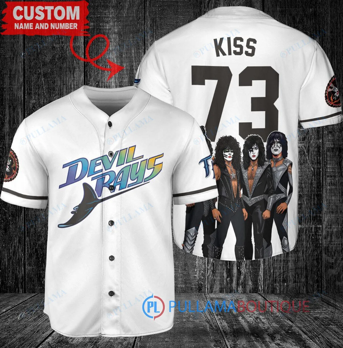 Tampa Bay Rays Baseball Team KISS Band Devil Rays Custom Baseball Jersey