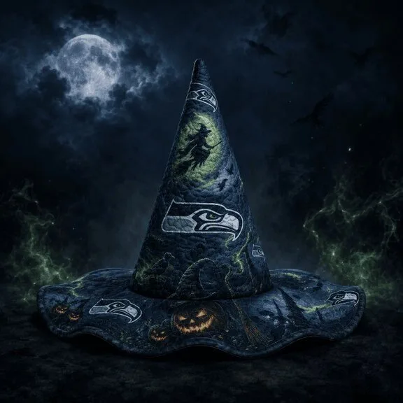 Seattle Seahawks Halloween Witch Hat Quilted NFL Football Fan Accessory