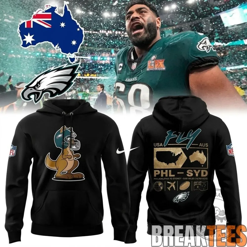 Hoodie for Fans of Australian Kangaroo Football - Philadelphia Eagles Design