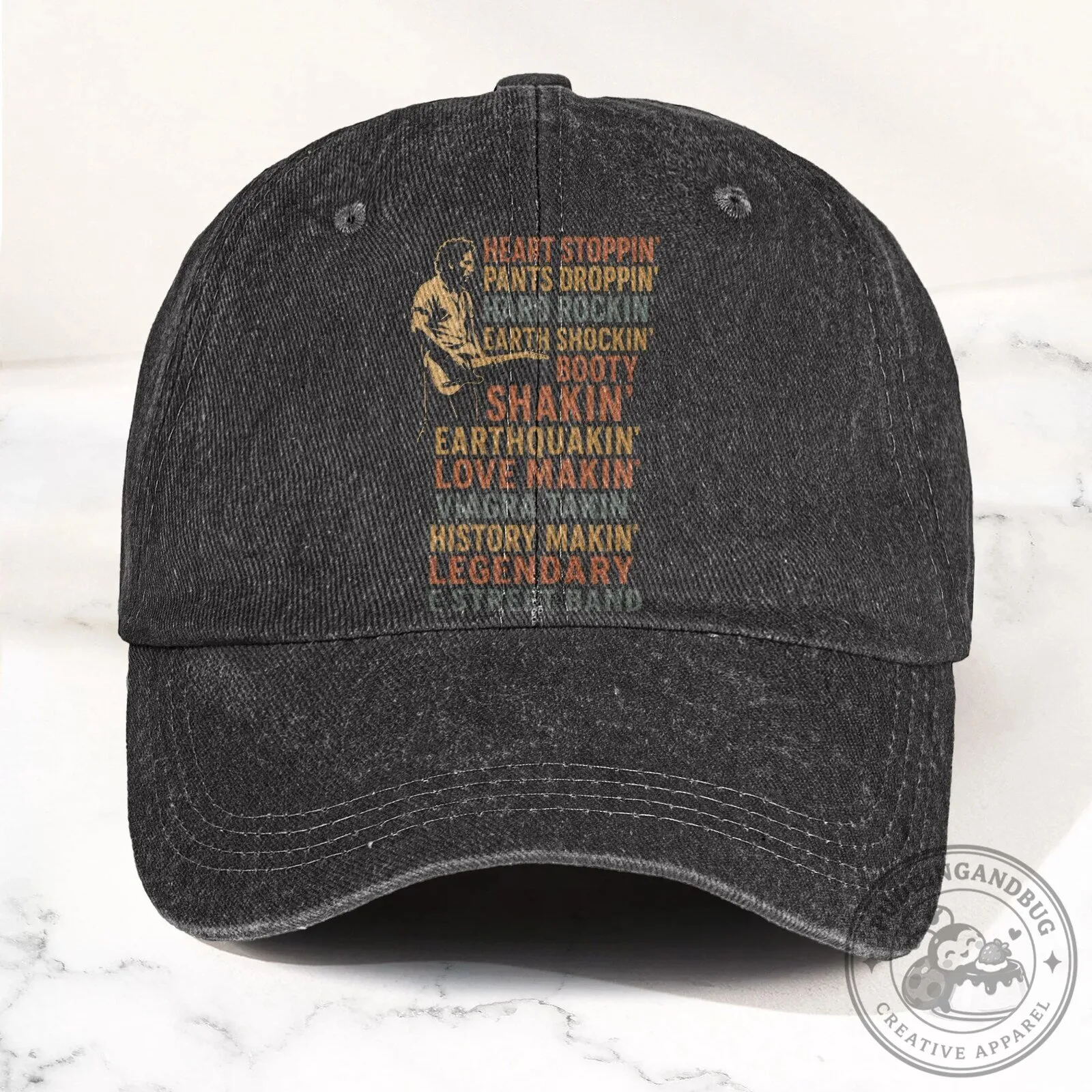Bruce Springsteen Lyrics Heart Stoppin' Pants Droppin' Retro Rock Music Cap Hat
