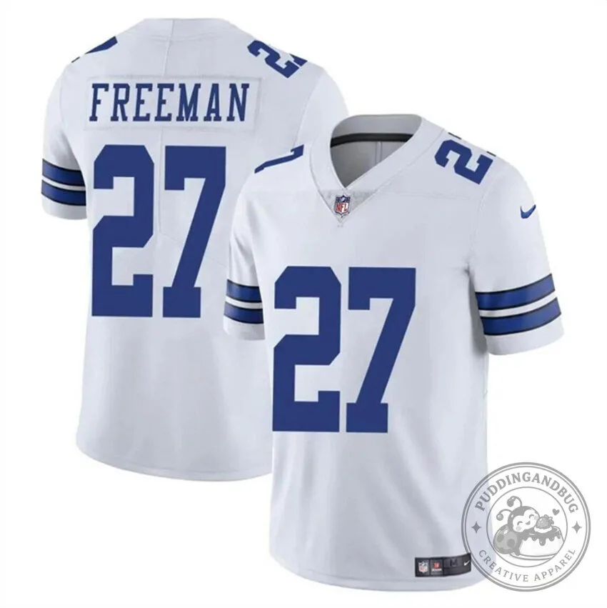 Dallas Cowboys Football Royce Freeman Number 27 White Stitched Jersey