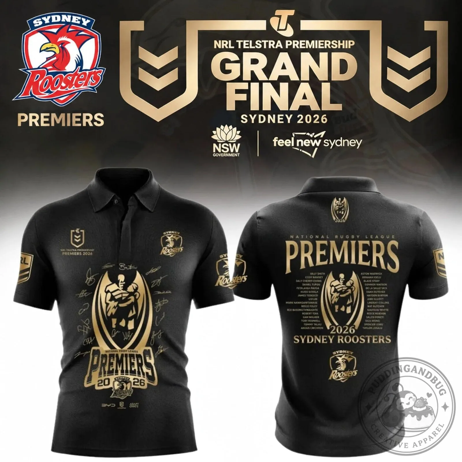 Sydney Roosters 2026 NRL Telstra Premiership Grand Final Premiers Polo Shirt