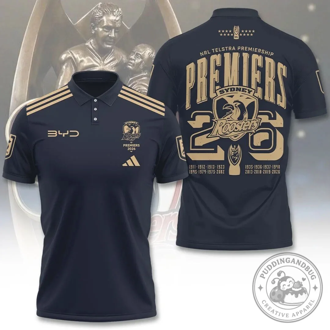 Sydney Roosters National Rugby League Premiers 2026 Rugby Team Polo Shirt 2 Sydney Roosters National Rugby League Premiers 2026 Rugby Team Polo Shirt
