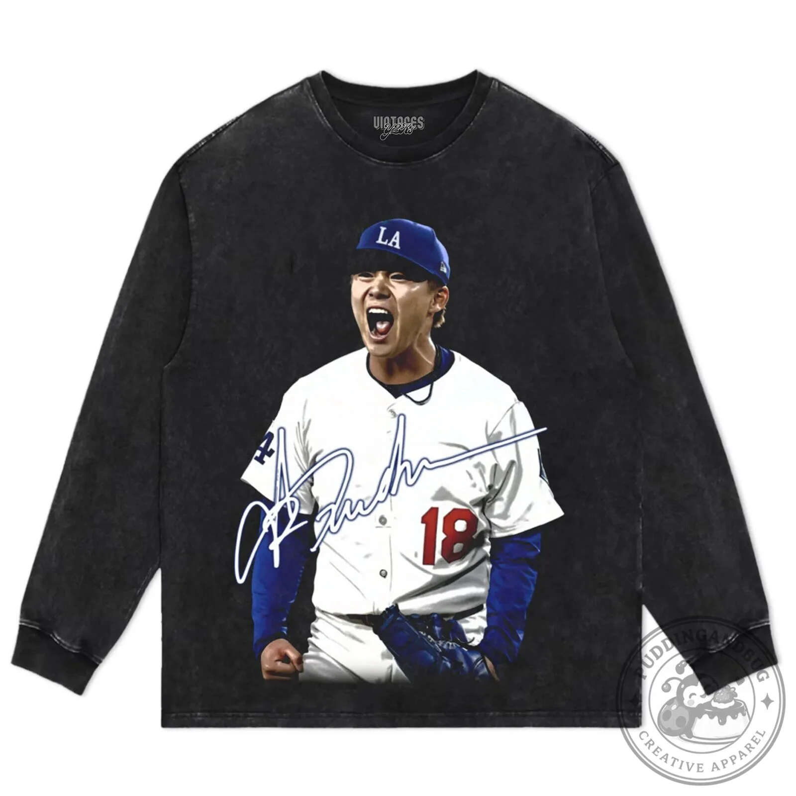 Yoshinobu Yamamoto Los Angeles Dodgers Baseball Player Signature T-Shirt 16 Yoshinobu Yamamoto Los Angeles Dodgers Baseball Player Signature T-Shirt