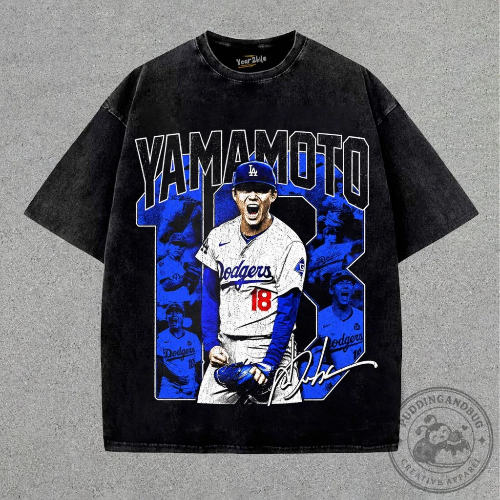 Yoshinobu Yamamoto Los Angeles Dodgers Baseball Vintage Style T-Shirt Yoshinobu Yamamoto Los Angeles Dodgers Baseball Vintage Style T-Shirt
