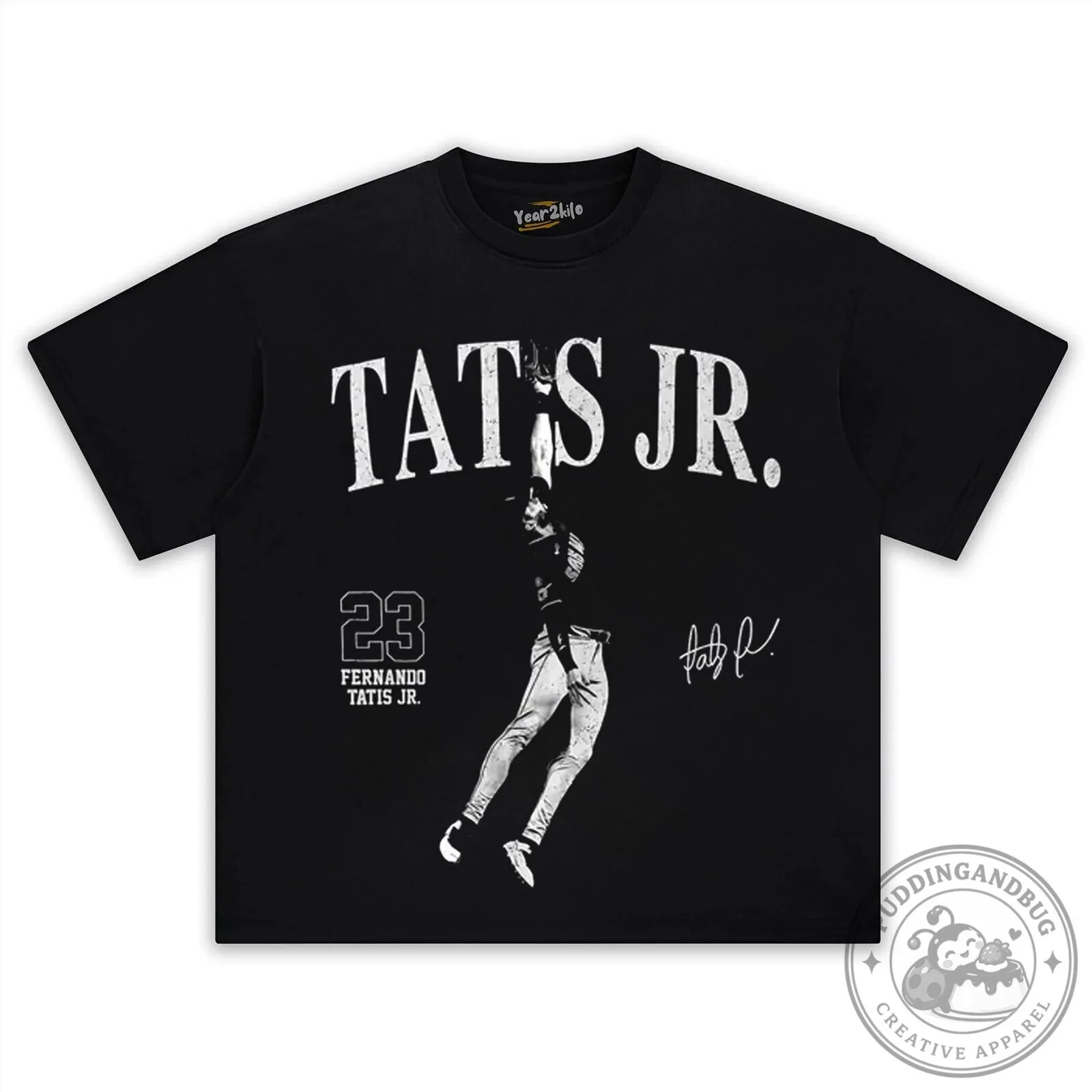 Fernando Tatis Jr. Baseball Player Graphic Print Washed Black T-Shirt 13 Fernando Tatis Jr. Baseball Player Graphic Print Washed Black T-Shirt