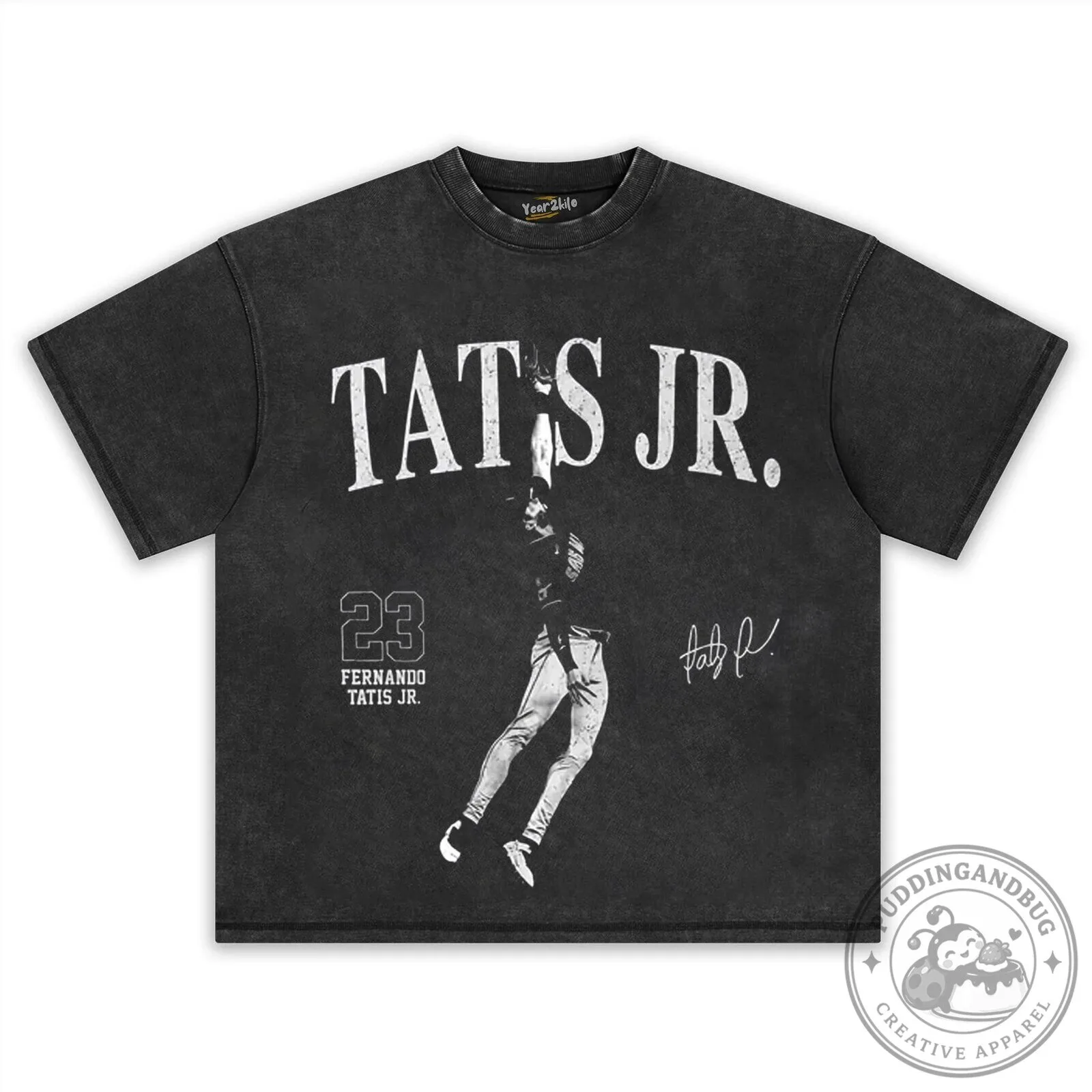 Fernando Tatis Jr. Baseball Player Graphic Print Washed Black T-Shirt 14 Fernando Tatis Jr. Baseball Player Graphic Print Washed Black T-Shirt