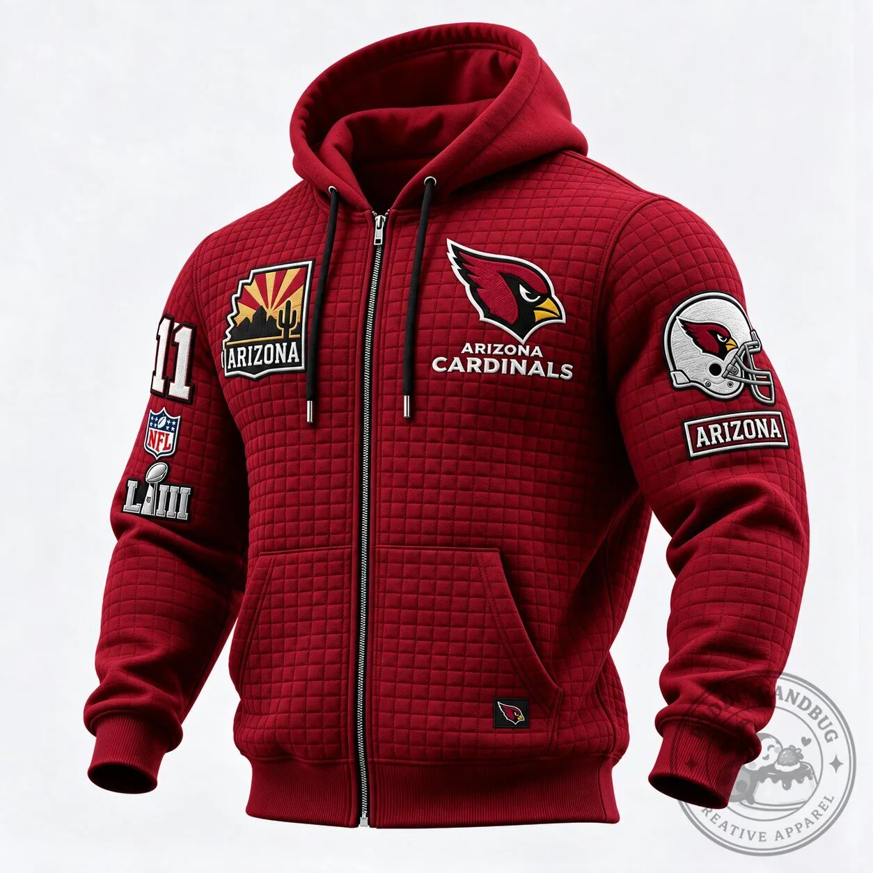 Arizona Cardinals Super Bowl LVIII NFL Football Team Quilted Hoodie