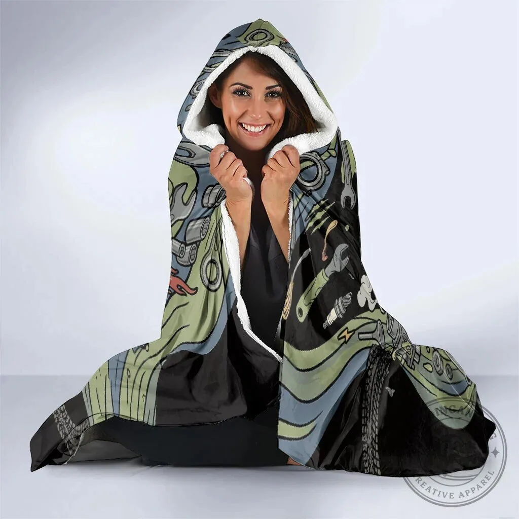 Monster Motors Zombie Mechanic Hot Rod Car Repair Tools Hooded Blanket 11 Monster Motors Zombie Mechanic Hot Rod Car Repair Tools Hooded Blanket