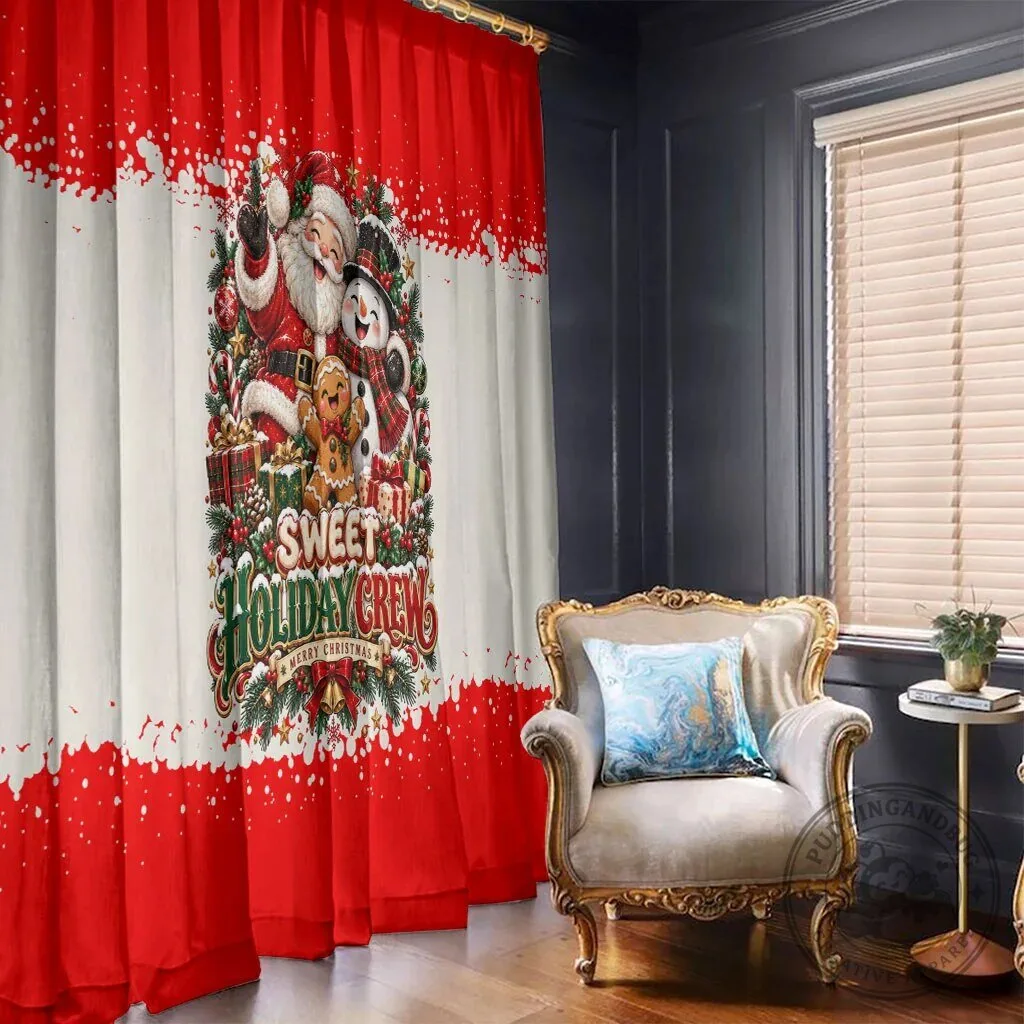 Cute Festive Santa Snowman Gingerbread Christmas Window Curtain Panel Set 10 Cute Festive Santa Snowman Gingerbread Christmas Window Curtain Panel Set