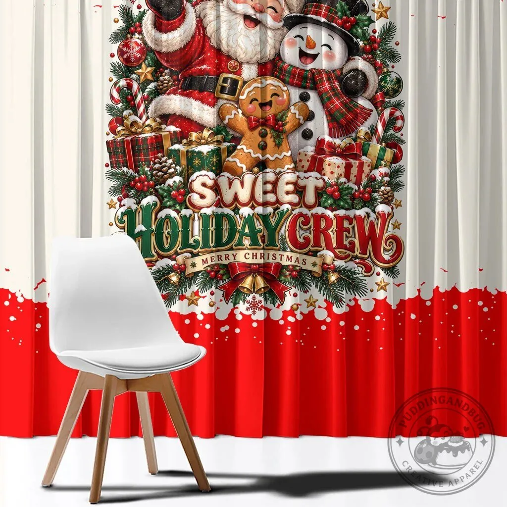 Cute Festive Santa Snowman Gingerbread Christmas Window Curtain Panel Set 11 Cute Festive Santa Snowman Gingerbread Christmas Window Curtain Panel Set