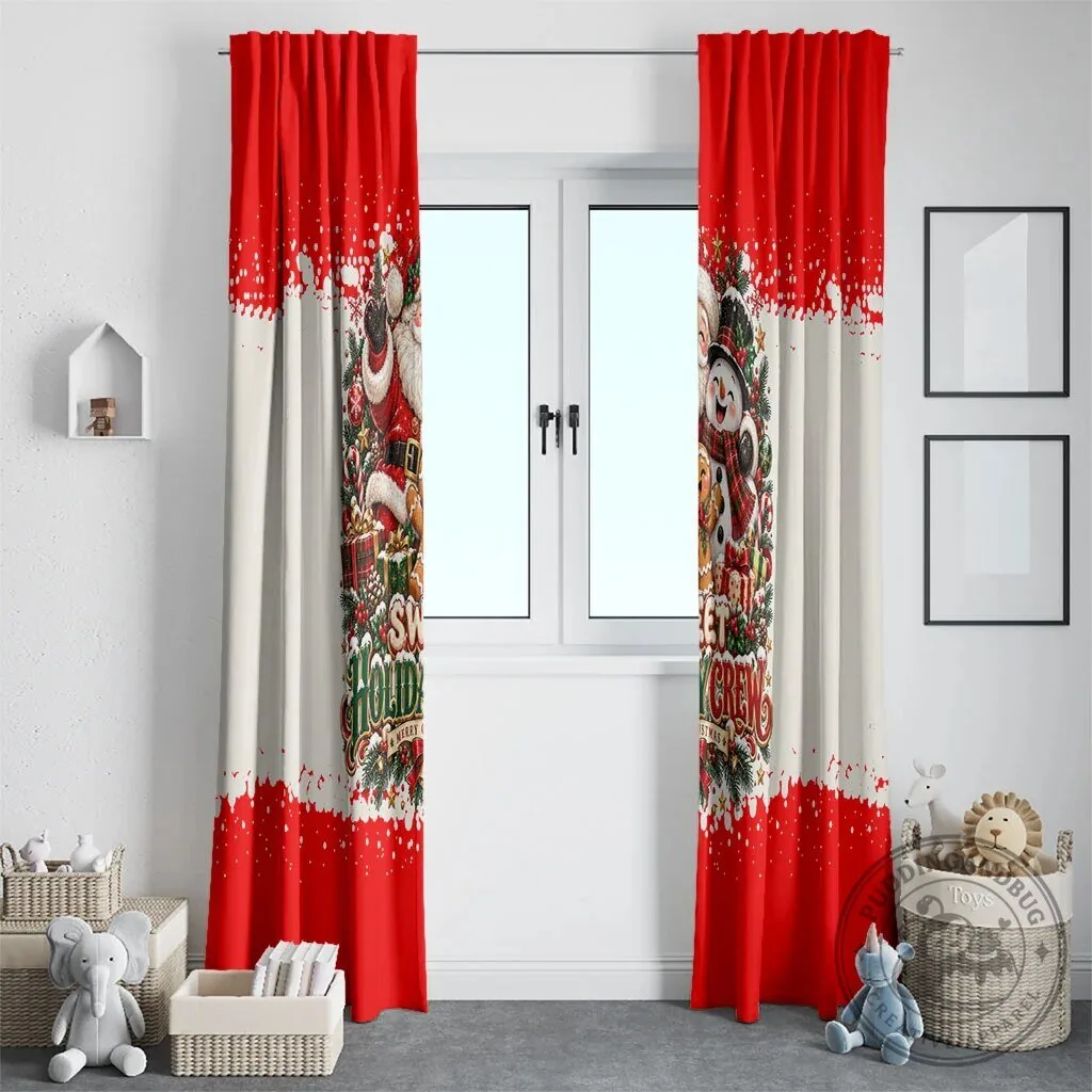 Cute Festive Santa Snowman Gingerbread Christmas Window Curtain Panel Set 14 Cute Festive Santa Snowman Gingerbread Christmas Window Curtain Panel Set