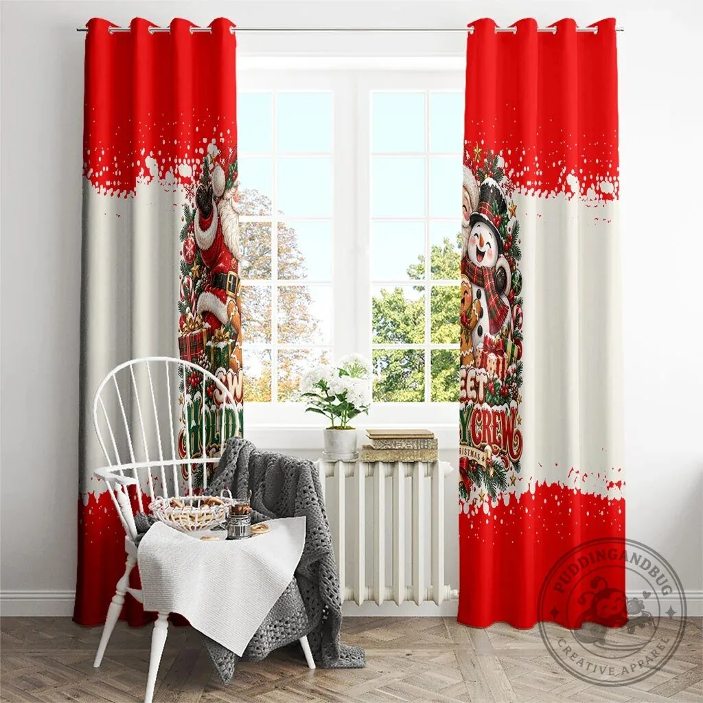 Cute Festive Santa Snowman Gingerbread Christmas Window Curtain Panel Set 16 Cute Festive Santa Snowman Gingerbread Christmas Window Curtain Panel Set