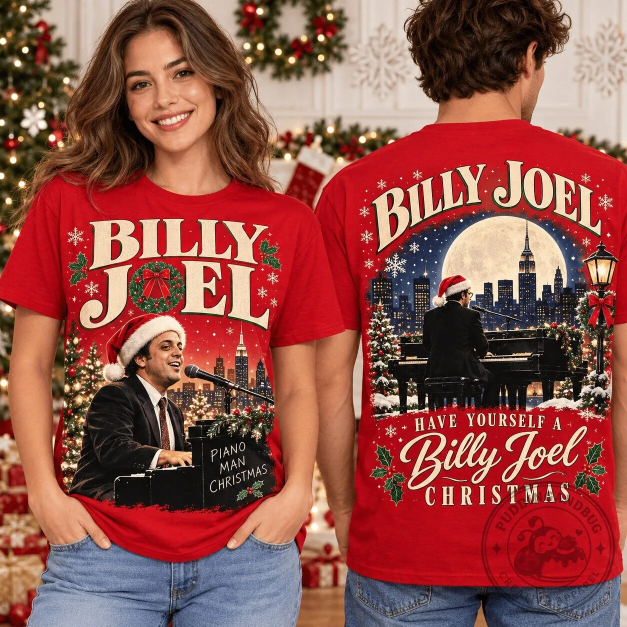 Billy Joel Piano Man Christmas City T-Shirt for Festive Music Fans
