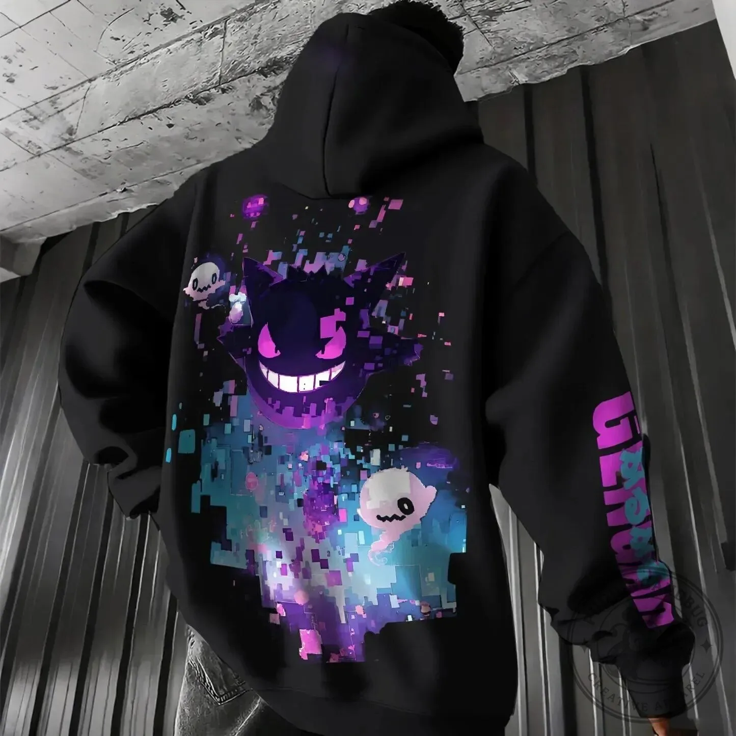 Pokemon Gengar Ghost Type Character Black Hoodie