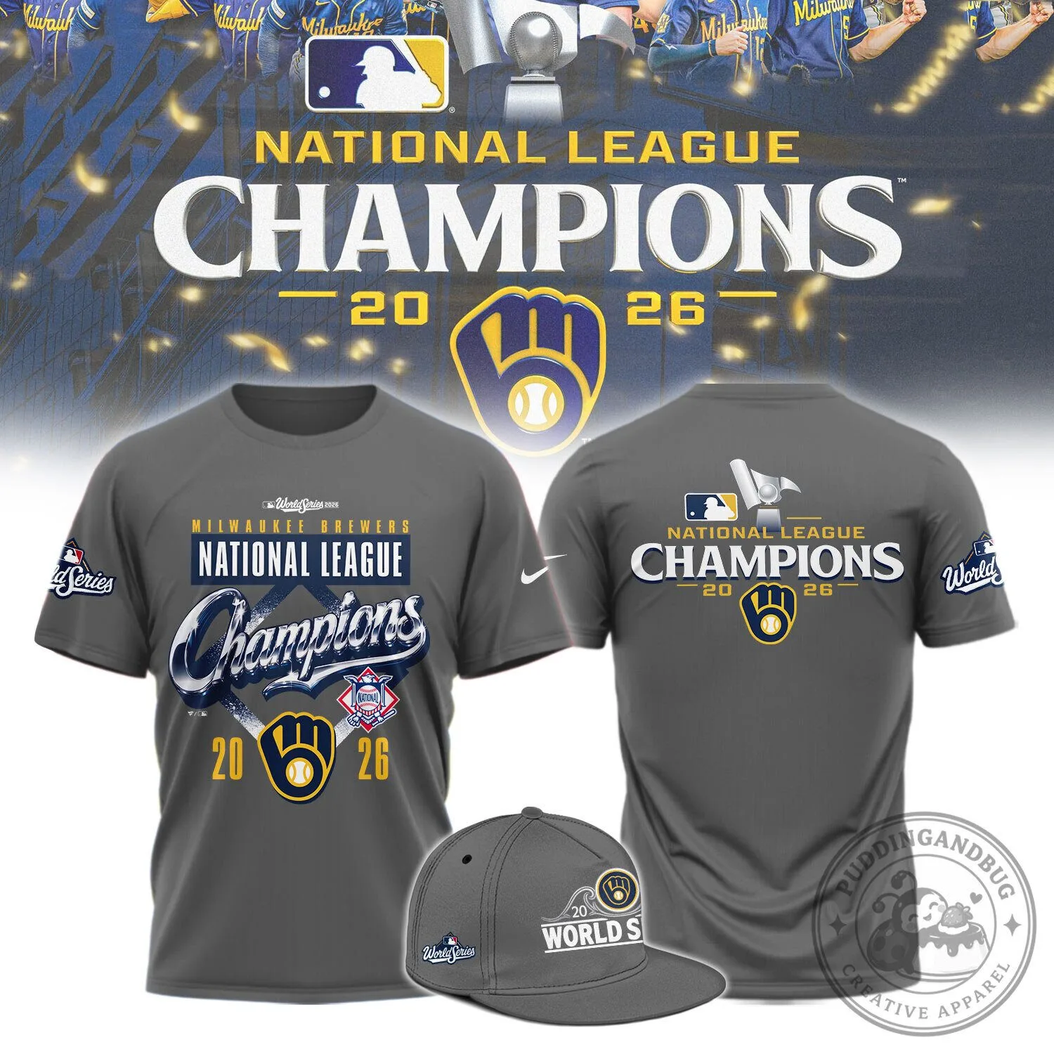 Milwaukee Brewers National League Champions 2026 Gray T-Shirt