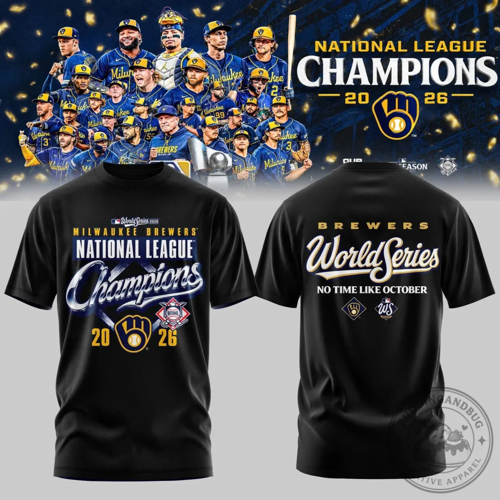 2026 World Series Champions T-Shirt for Milwaukee Brewers in the National League 2026 World Series Champions T-Shirt for Milwaukee Brewers in the National League