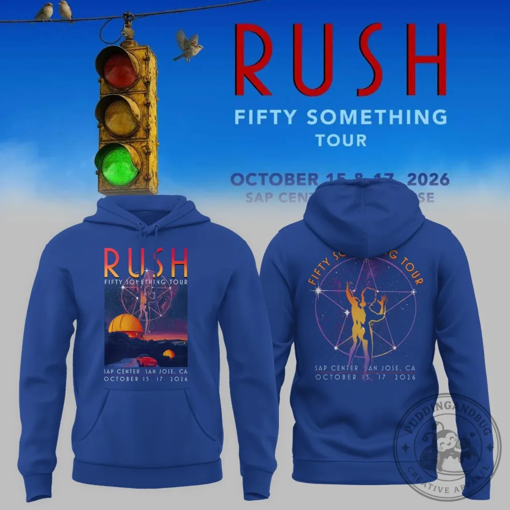 Rush Fifty Something Tour 2026 Concert Blue Pullover Hoodie Rush Fifty Something Tour 2026 Concert Blue Pullover Hoodie