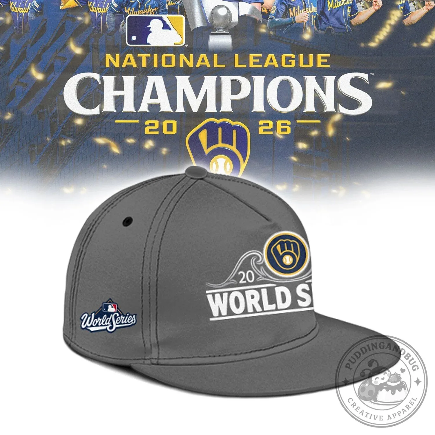 Milwaukee Brewers National League Champions 2026 Gray Baseball Jersey 7 Milwaukee Brewers National League Champions 2026 Gray Baseball Jersey