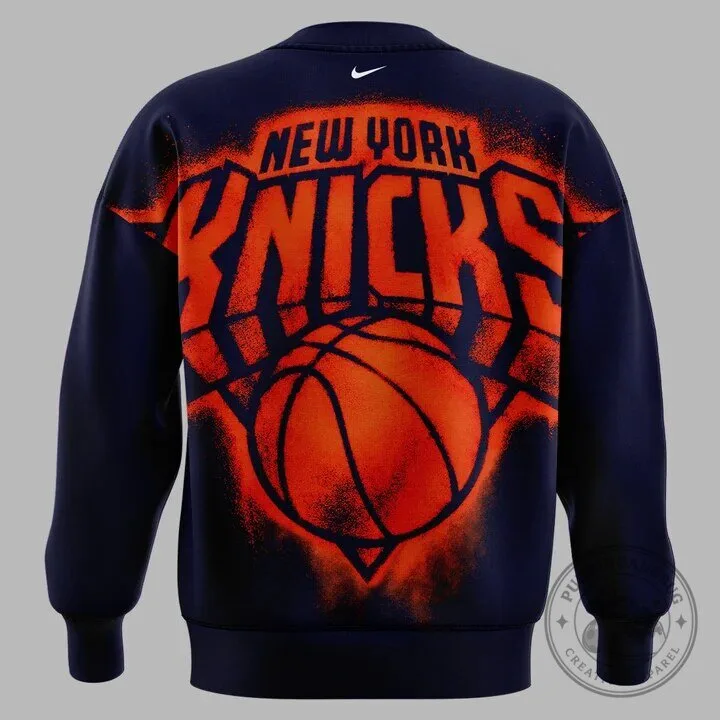 Crewneck Sweatshirt featuring the New York Knicks Basketball Team Logo 9 Crewneck Sweatshirt featuring the New York Knicks Basketball Team Logo