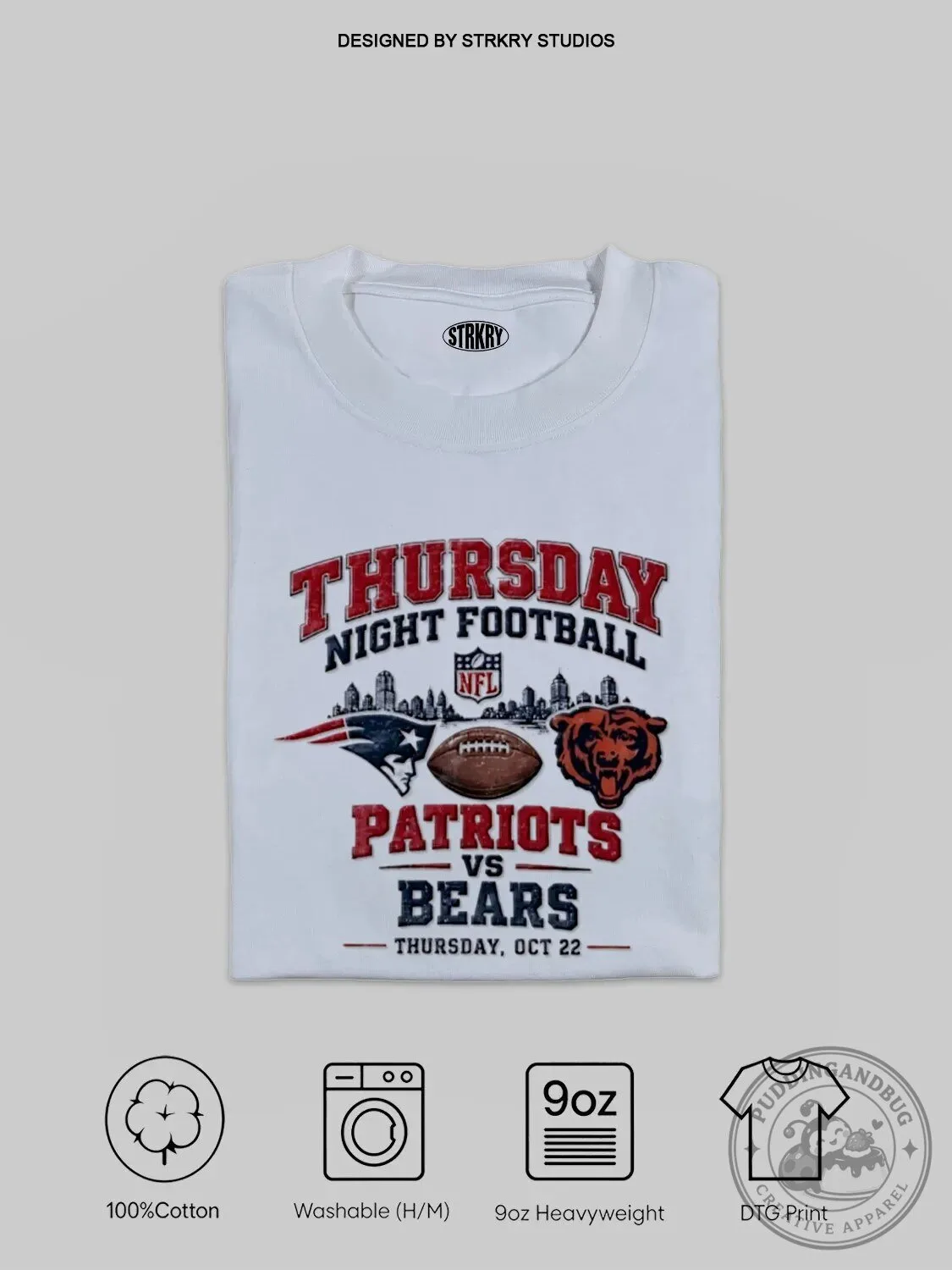 New England Patriots Versus Chicago Bears Thursday Night Football T-Shirt