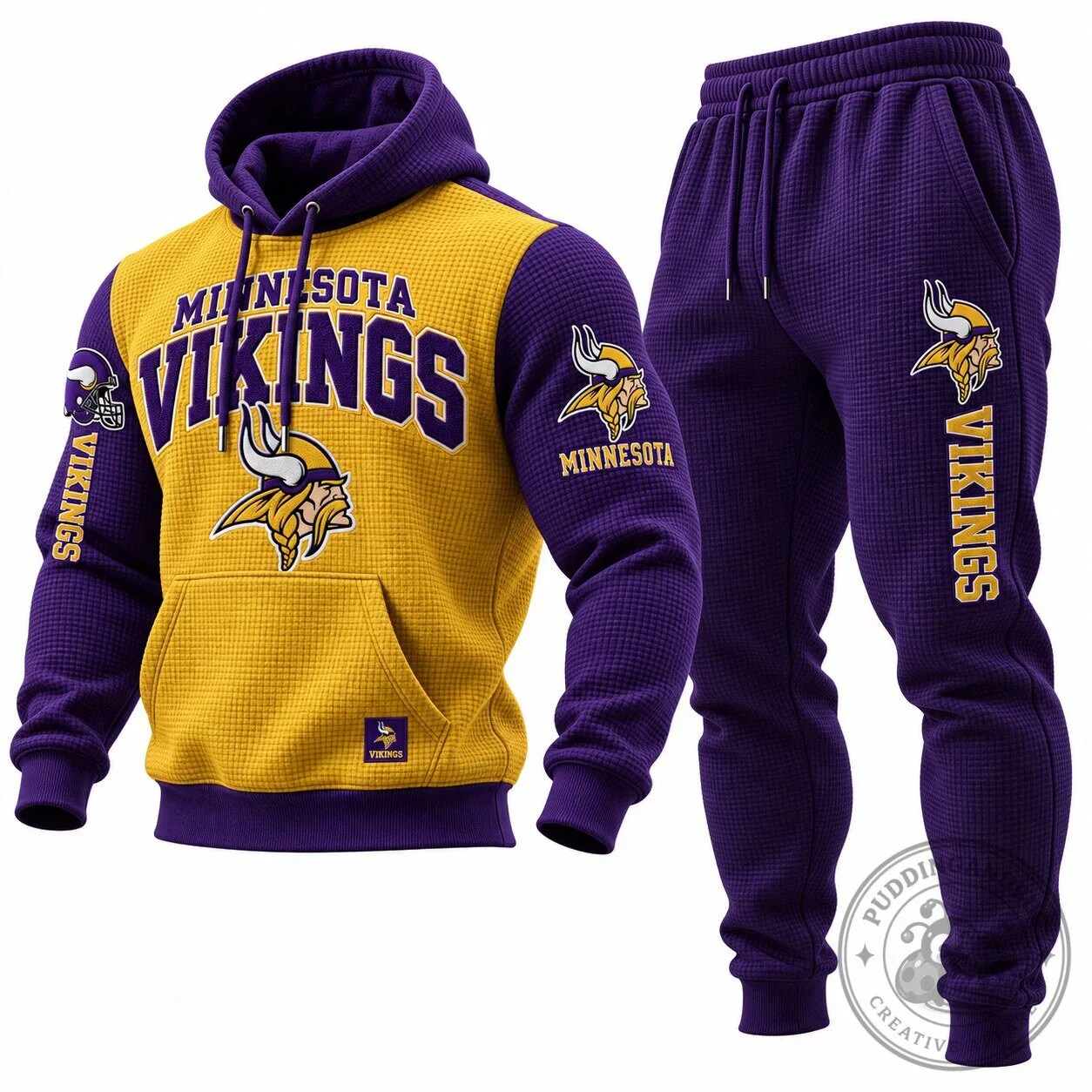 Minnesota Vikings NFL Football Team Waffle Knit Hoodie