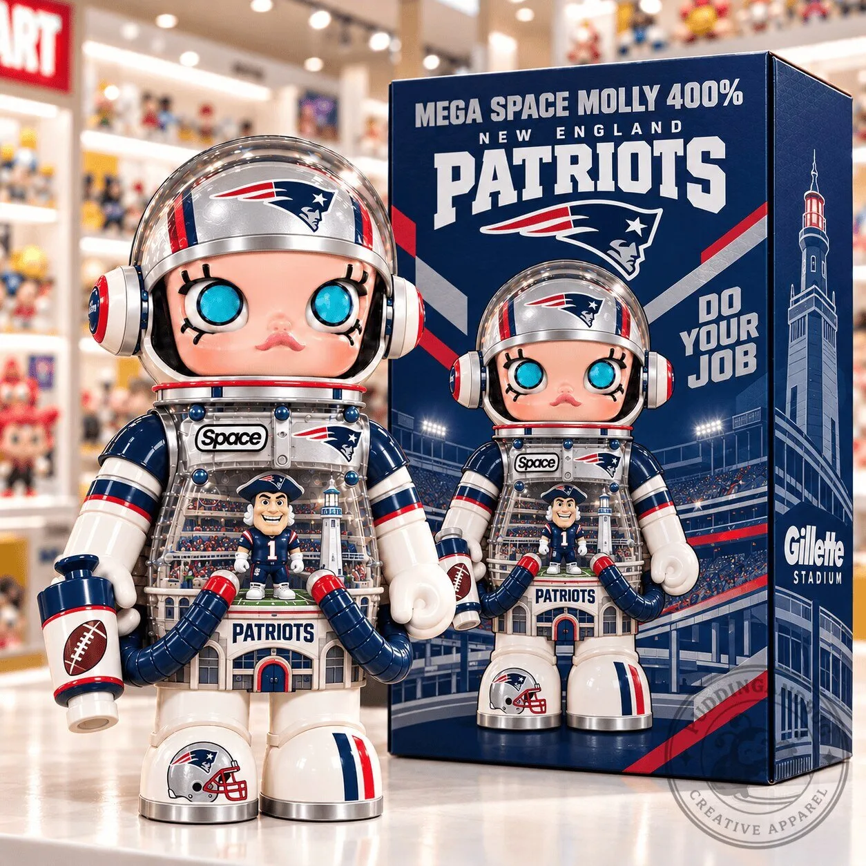 New England Patriots Mega Space Molly 400% Collectible Figurine